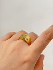 INS diamond star stainless steel chunky rings