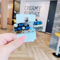 Luxury color crystal statement baroque snap hair clips hair ties