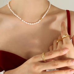 Elegant ins water pearl beads choker necklace