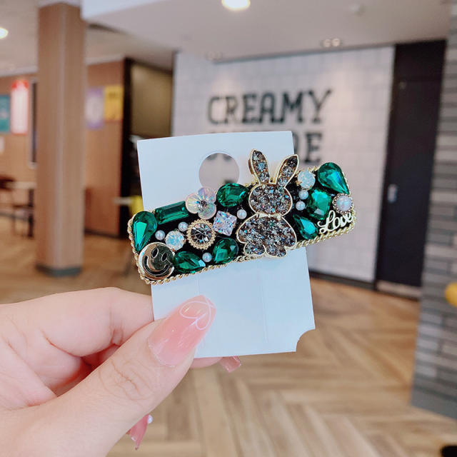 Amazon cute rabbit colorful crystal snape hair clips