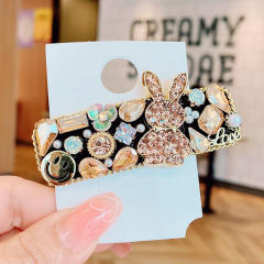 Amazon cute rabbit colorful crystal snape hair clips