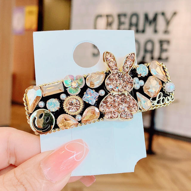Amazon cute rabbit colorful crystal snape hair clips