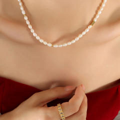 Elegant ins water pearl beads choker necklace