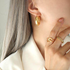 Occident fashion stainless steel hoop earrings chunky earrings