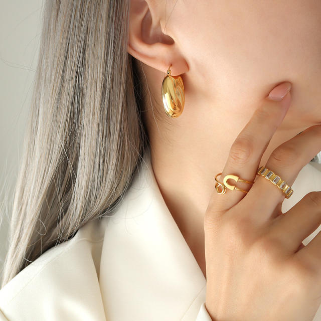 Occident fashion stainless steel hoop earrings chunky earrings