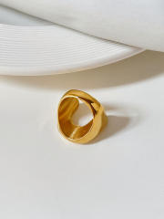 Concise 18K unique design chunky stainless steel rings