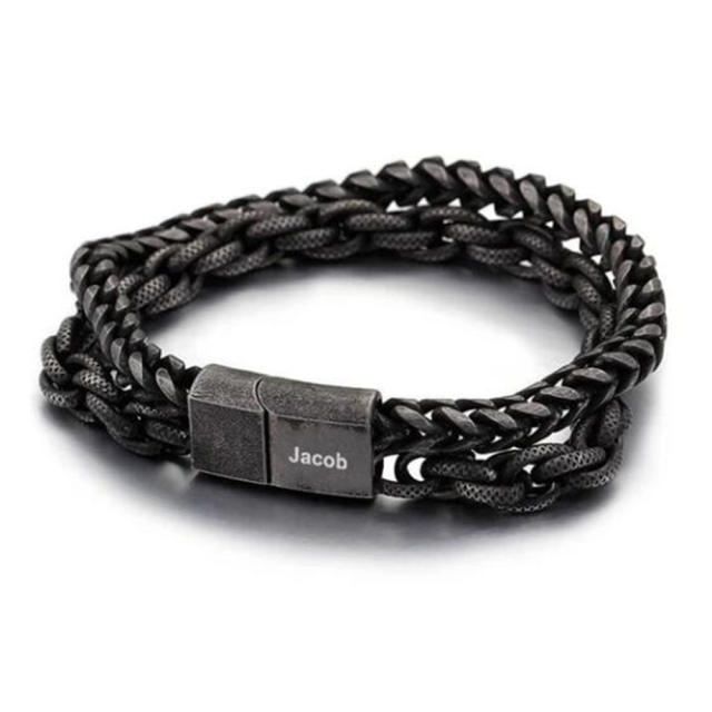 Hiphop rock and roll stainless steel chain bracelet for men