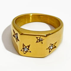 INS diamond star stainless steel chunky rings