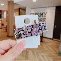 Amazon cute rabbit colorful crystal snape hair clips