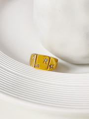 INS diamond star stainless steel chunky rings