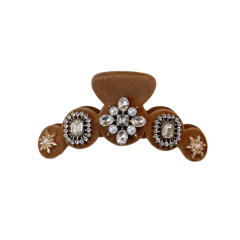 Winter design brown color hair claw clips