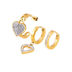 Popular diamond evil eye cloud stainless steel earrings huggie earrings set