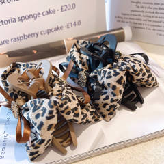Korean fashion leopard grain bow hair claw clips