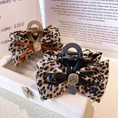 Korean fashion leopard grain bow hair claw clips