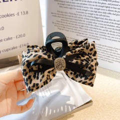 Korean fashion leopard grain bow hair claw clips