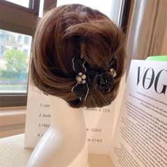 Luxury winter color satin bow hair claw clips
