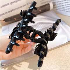 Luxury winter color satin bow hair claw clips