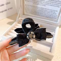 Luxury winter color satin bow hair claw clips