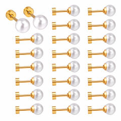 Elegant pearl stainless steel earrings