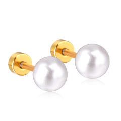 Elegant pearl stainless steel earrings