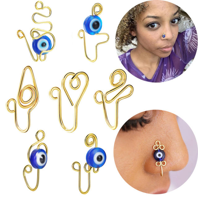 Hot sale blue color evil ey nose pin
