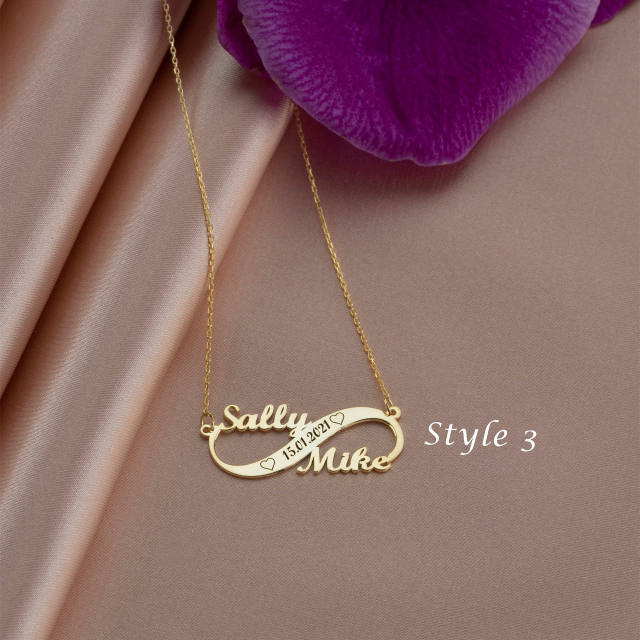 DIY personaltiy infinity symbol name necklace