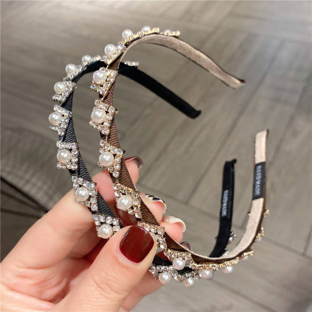 French ternd baroque pearl beads thin headband