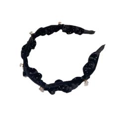 Korean fashion winter design black velvet scrunchies headband