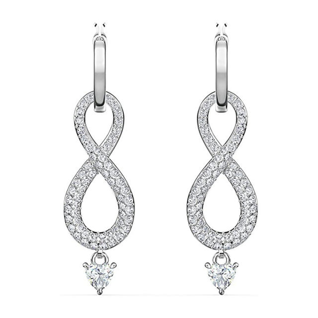 Delicate diamond infinity symbol earrings