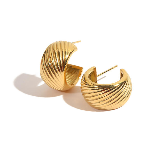 Occident fashion stainless steel chunky earrings