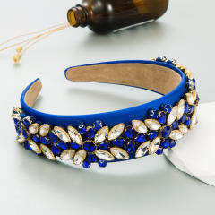 Color glass crystal flower headband