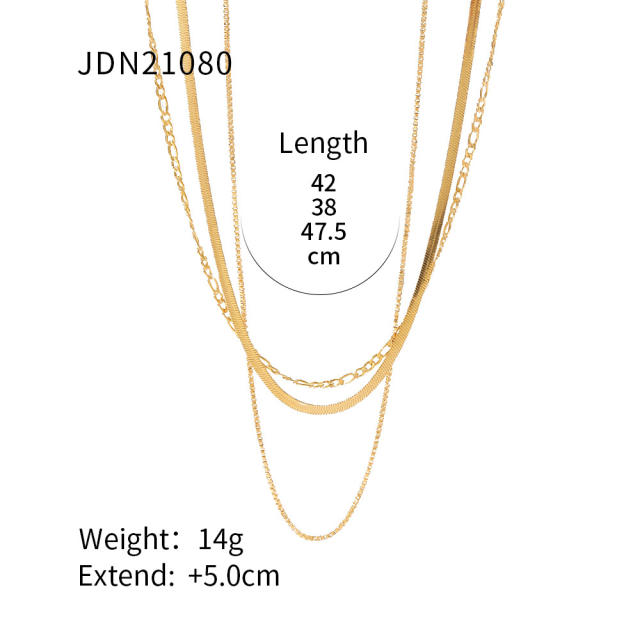 INS concise easy match stainless steel chain necklace