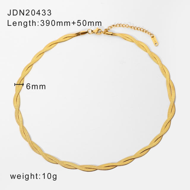 INS concise easy match stainless steel chain necklace