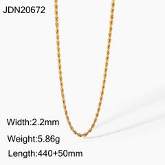 INS concise easy match stainless steel chain necklace
