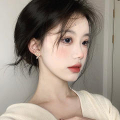 Korean fashion pearl beaded heart studs earrings