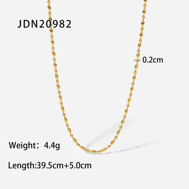 INS concise easy match stainless steel chain necklace