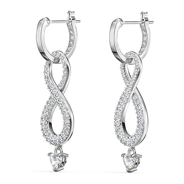 Delicate diamond infinity symbol earrings