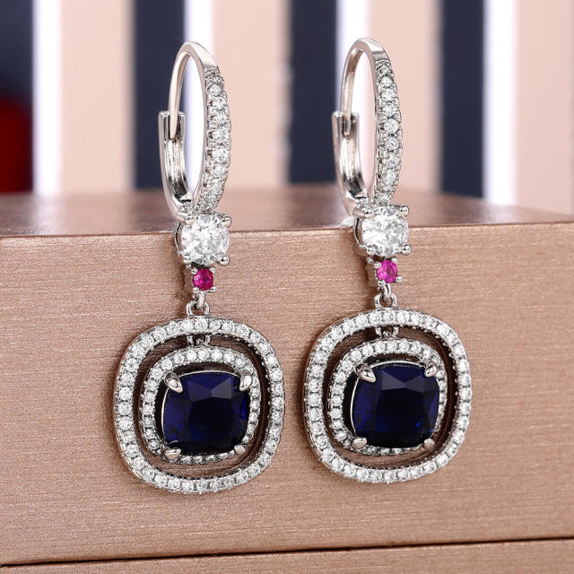 Winter design sapphire diamond earrings