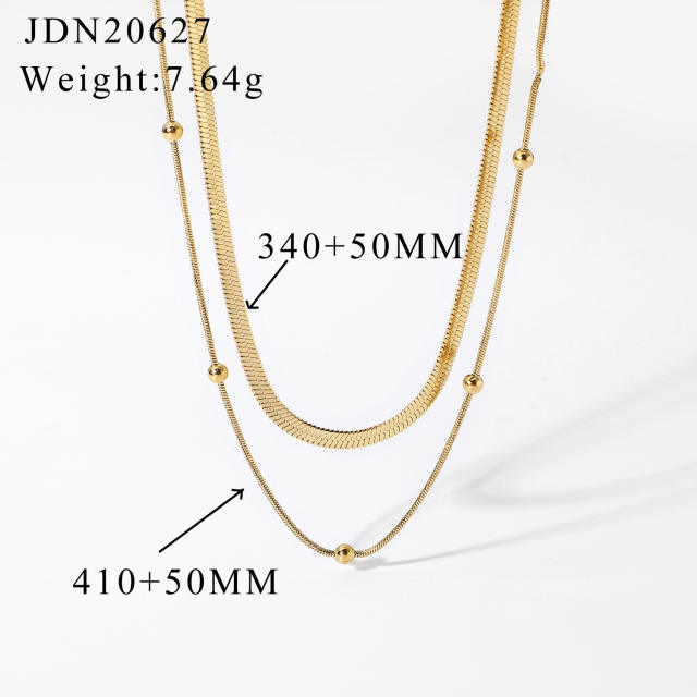 INS concise easy match stainless steel chain necklace