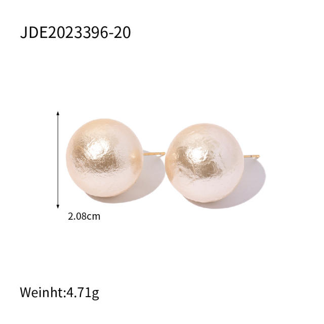 Winter design easy match elegant pearl studs earrings