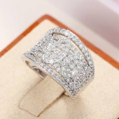 AAA cubic zircon full diamond wedding rings