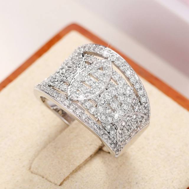 AAA cubic zircon full diamond wedding rings