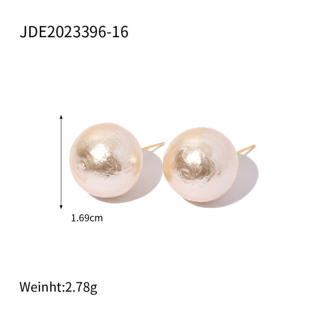 Winter design easy match elegant pearl studs earrings