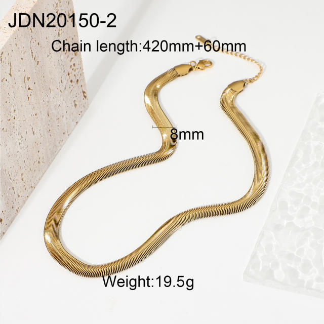 INS concise easy match stainless steel chain necklace