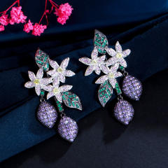 Luxury handmade pave setting diamond earrings