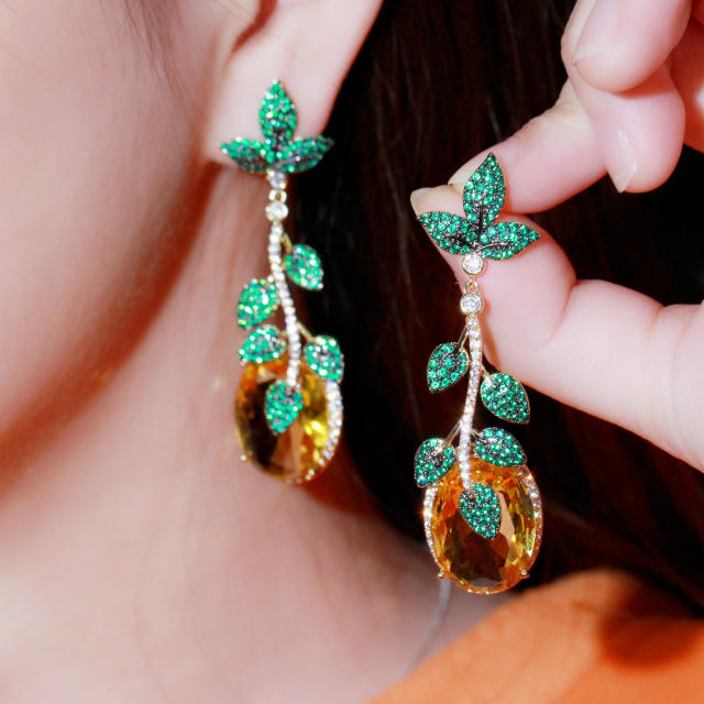 Elegant topaz drop handmade earrings