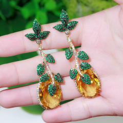 Elegant topaz drop handmade earrings