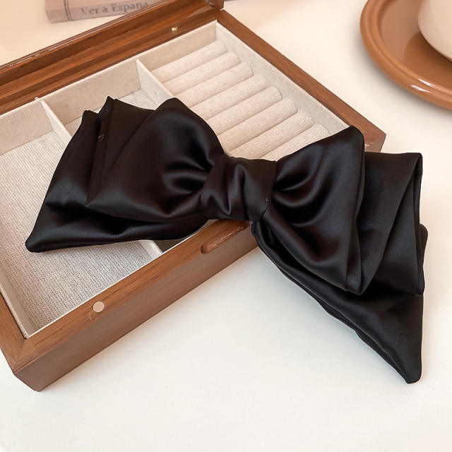 Korean fashion plain color layer bow french barrette