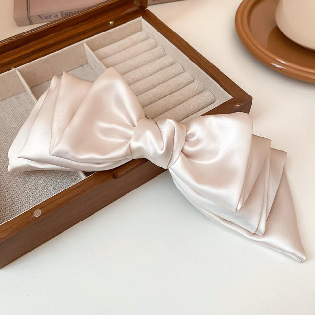 Korean fashion plain color layer bow french barrette