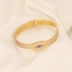 Fashionable evil eye stainless steel bangle